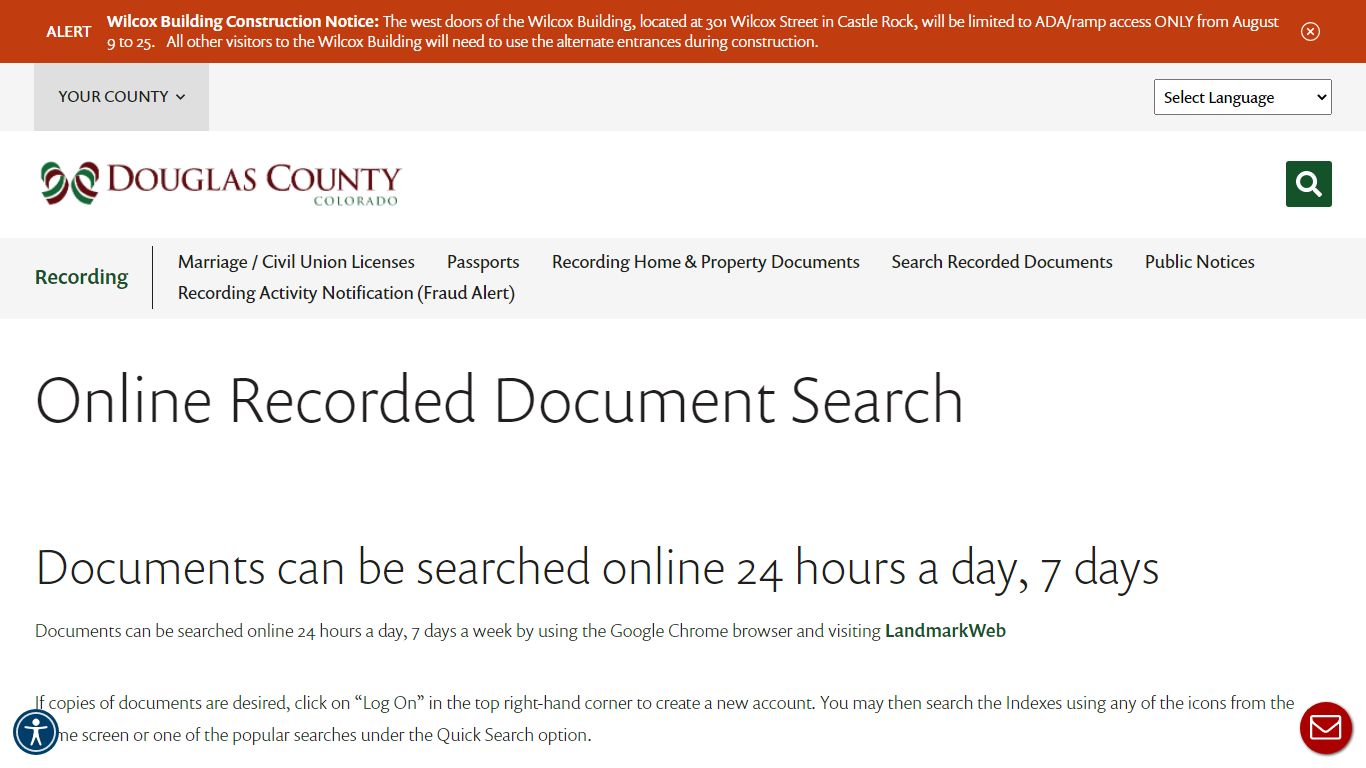 Online Recorded Document Search - Douglas County Government